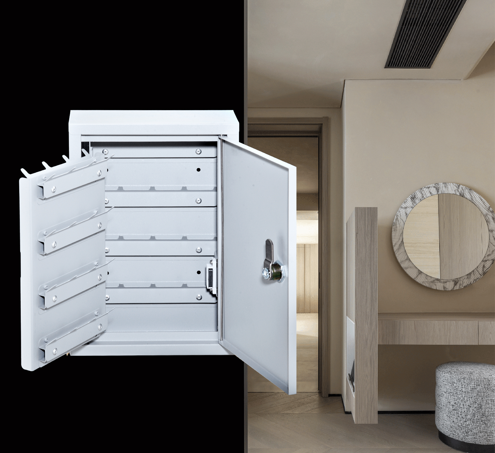 Wandmontierter Schl&uuml;sselkasten