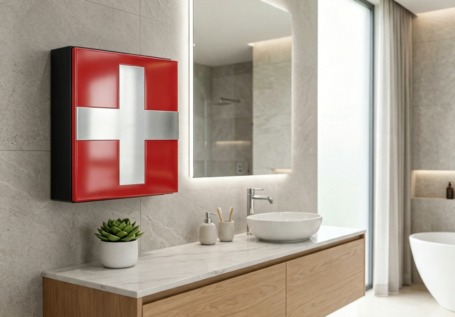 Medikamentenschrank an der Seitenwand